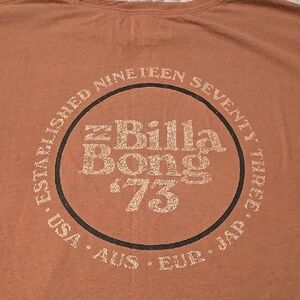Billabong Brown Graphic Tee with Cream Print